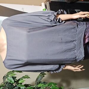 New York & Company Grey Loose Fit Blouse